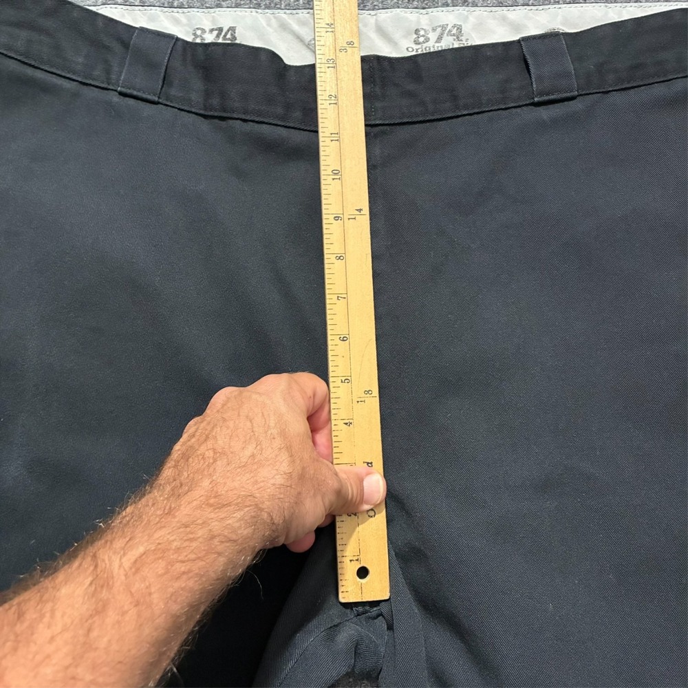 Dickies 874 Original Fit Mens Pants Size 42x34 Black‎ Flat Front High Rise - Picture 5 of 11